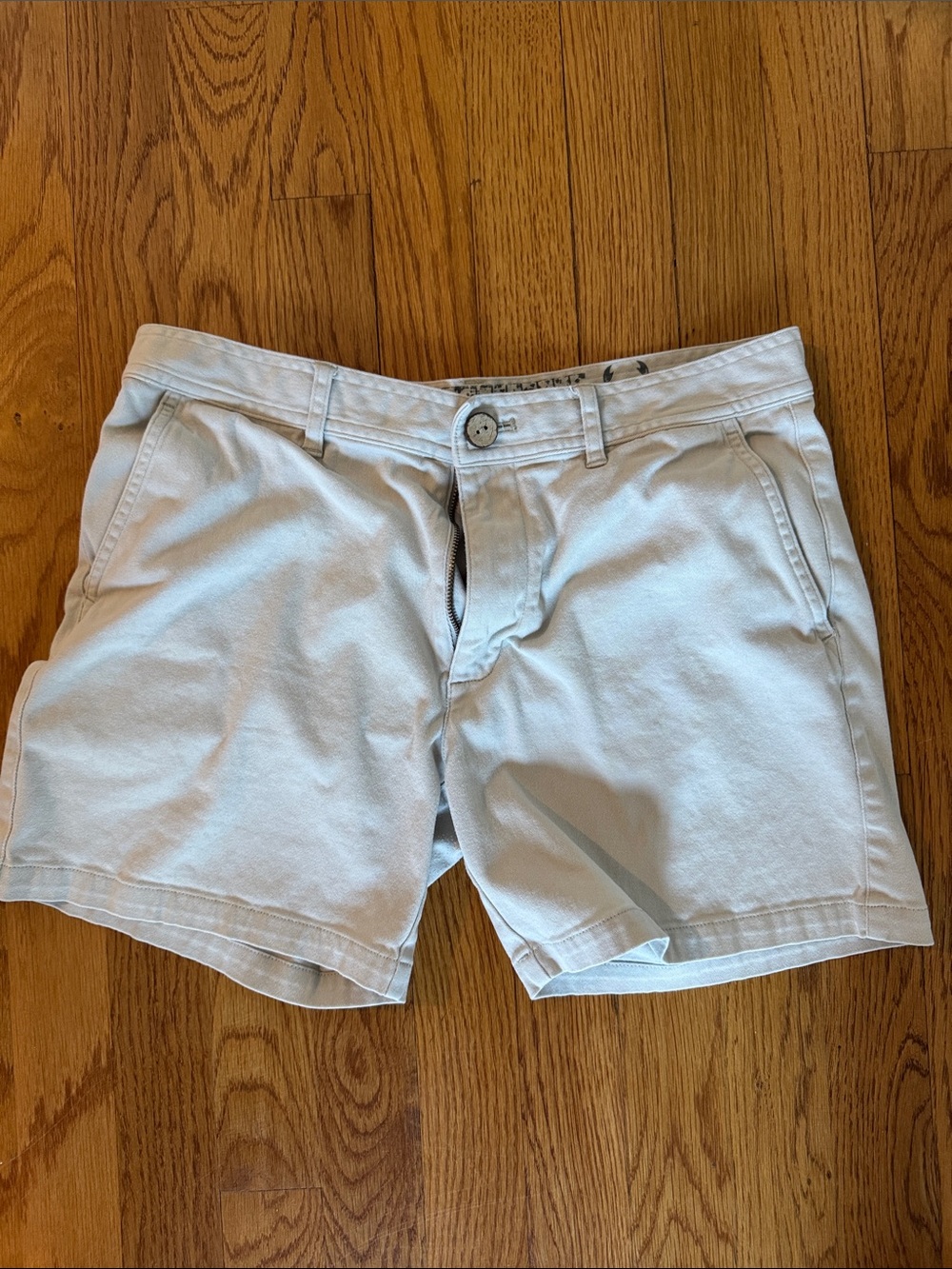Men's Light Khaki Flat Front Dock Shorts